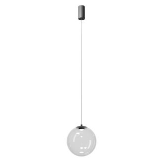 IRIDES függülámpa, 25 cm, matt fekete, átlátszó