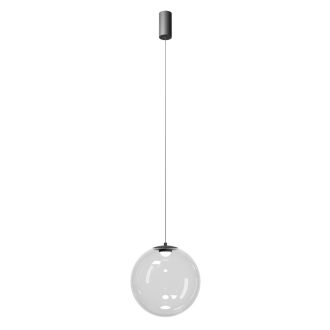 IRIDES függülámpa, 30 cm, matt fekete, átlátszó, 3000K