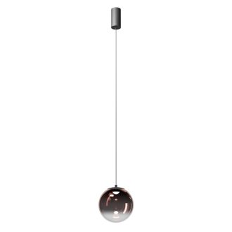 IRIDES függülámpa, 20 cm, matt fekete, kávé szín