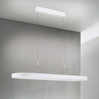  CARRARA LED függőlámpa, matt fehér, 35x120 cm, ovális forma