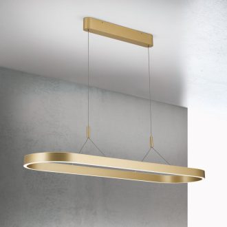   CARRARA LED függőlámpa, matt arany, 35x120 cm, ovális forma