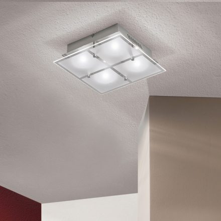 MENO modern LED mennyezeti lámpa matt króm színben, 4-es