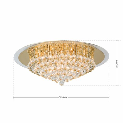 GLORIA modern-kristály mennyezeti lámpa,78cm, arany