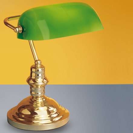 BANKERS klasszikus íróasztali lámpa réz színben
