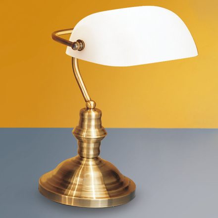 BANKERS klasszikus asztali lámpa patina színben