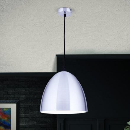 Loft modern függő lámpa fém ernyővel kis méret, matt alumínium