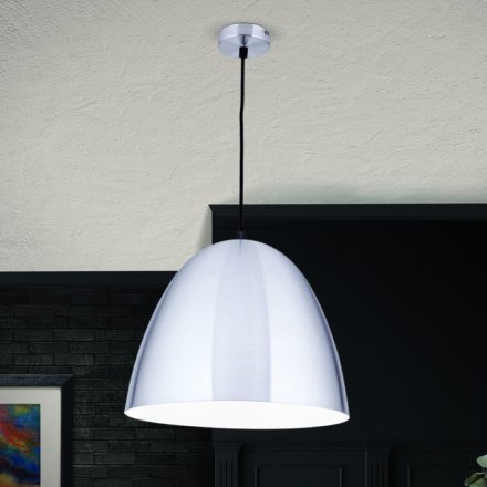 Loft modern függő lámpa fém ernyővel nagy méret, matt alumínium