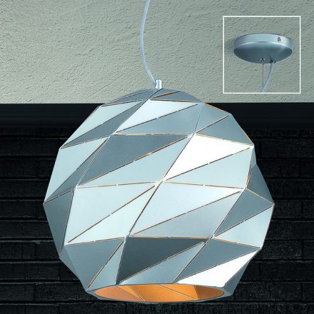 ORIGAMI modern függő lámpa, ezüst, gömb