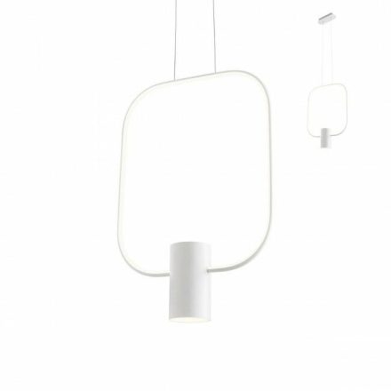 BUCLE Modern LED függőlámpa fehér/fehér, 160cm