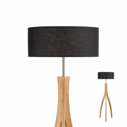 FOOT Modern állólámpa natúr fa/fekete, 150cm