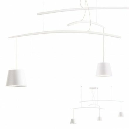 PESCAR modern LED függőlámpa fehér/fehér, 240cm