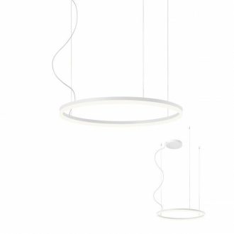ANILLOS minimál LED csillár matt fehér/opál, 60cm
