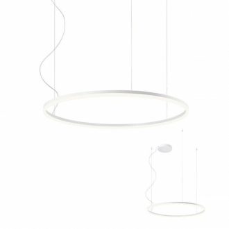 ANILLOS minimál LED csillár matt fehér/opál, 80cm