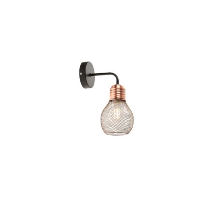 EDISON modern fali lámpa fekete  bronz ernyővel/búrával, 1Xmax. 42W