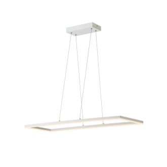   KLEE modern LED függőlámpa matt fehér szatén ernyővel/búrával,48W melegfényű 3000K
