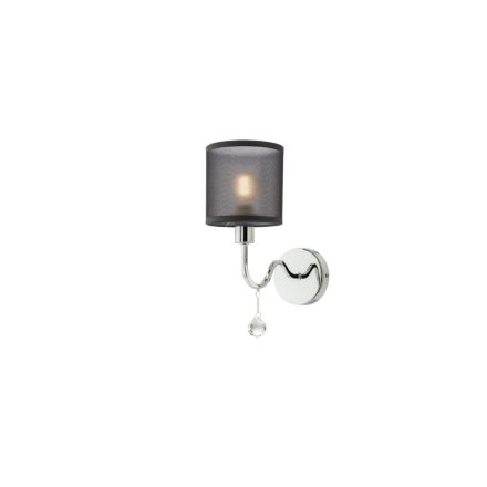 BELLARIA modern kristály fali lámpa króm  fekete ernyővel/búrával, 1Xmax. 28W