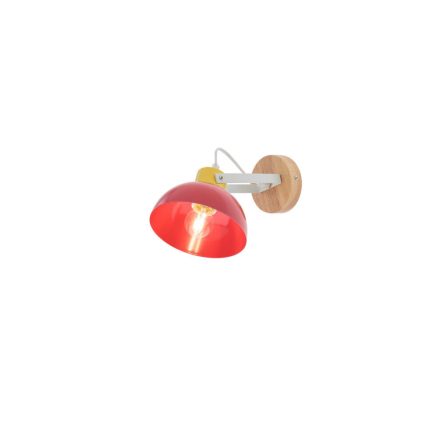 EOLO modern fali lámpa fehér  piros ernyővel/búrával, 1Xmax. 42W