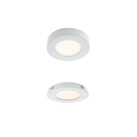 MT modern LED sűlyesztett lámpa fehér  opál ernyővel/búrával,3W semleges fehér fényű 4000K