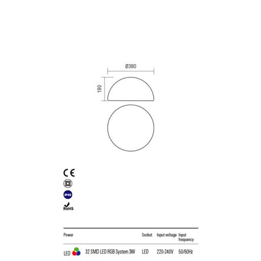 BLOB RGB 38 cm  kültéri LED dekorációs lámpa fehér