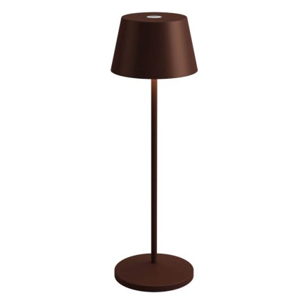 LA NUIT  kültéri LED asztali lámpa, kerek, barna