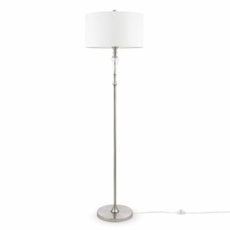   ALICANTE klasszikus kristály állólámpa, matt króm, 1xE27, d:40 cm