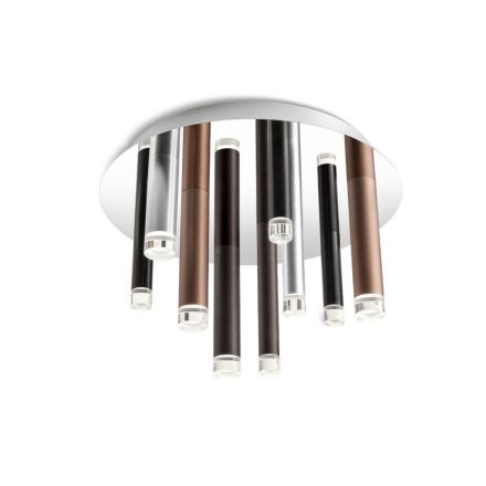 PALOS LED mennyezeti lámpa, króm/fekete/matt bronz, áttetsző, 24cm