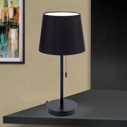 LUDWIG modern,éjjeli asztali lámpa, fekete, USB töltővel