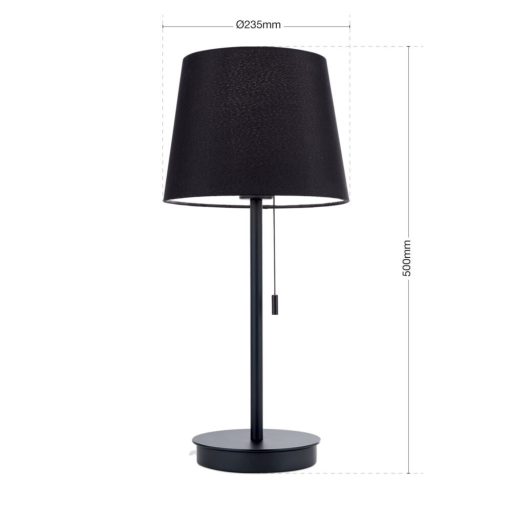 LUDWIG modern,éjjeli asztali lámpa, fekete, USB töltővel