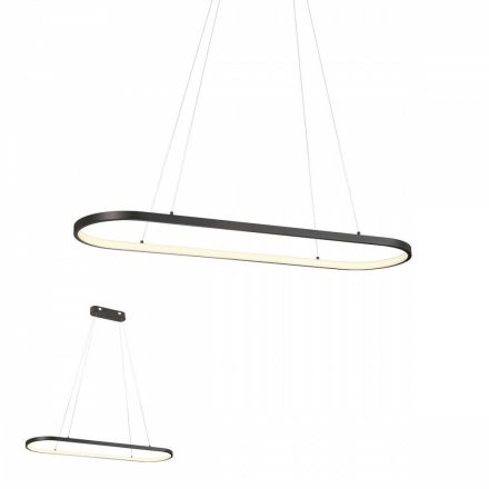 LAP modern LED csillár, matt fekete, 91x26 cm