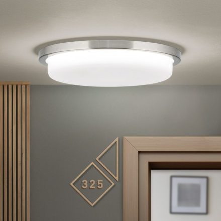 LEROX modern LED mennyezeti lámpa, 30 cm, matt króm
