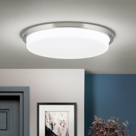 LEROX modern LED mennyezeti lámpa, 40 cm, nikkel