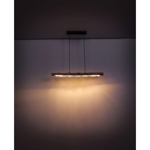 FELiCITAS modern LED kristály függőlámpa, natúr fa