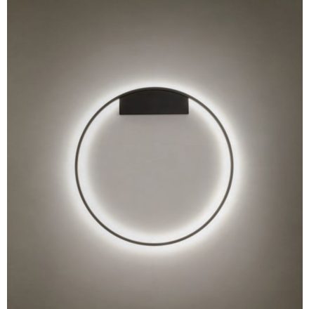 FEBE modern LED fali lámpa, kerek, indirekt, matt fekete, 40 cm