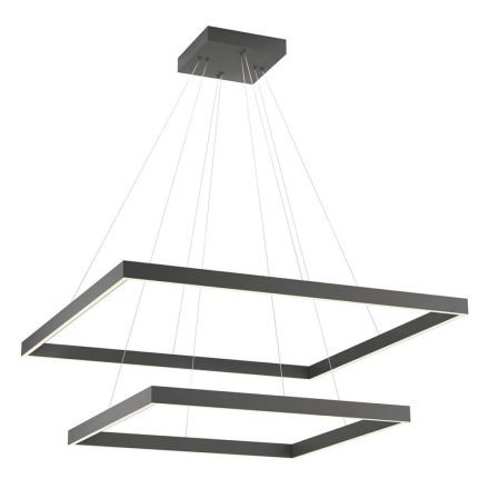 FEBE modern LED csillár, matt fekete,  szögletes, 80 cm