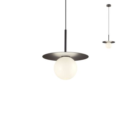 PLATO modern függő lámpa, fekete, 20cm