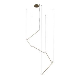 STICK modern LED függőlámpa, matt réz, ötös