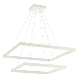   FEBE modern LED csillár, matt fehér,  szögletes, 6500 lumen