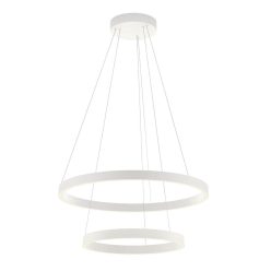   FEBE modern LED függőlámpa, matt fehér, 60 és 40 cm átmérő