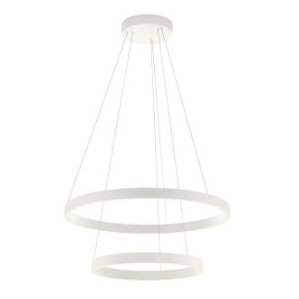   FEBE modern LED függőlámpa, matt fehér, 60 és 40 cm átmérő