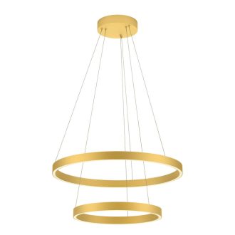   FEBE modern LED függőlámpa, matt arany, 60 és 40 cm átmérő
