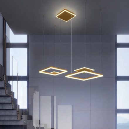 Modern LED csillár SIGUA , szögletes, matt bronz, 137W