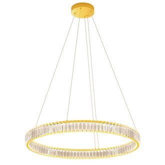 AKALA LED kristály függőlámpa, arany, 80 cm