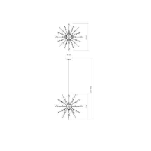 GENESI design csillár, króm, 50 cm