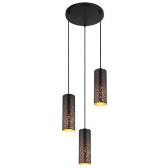 CROCKY-fuggolampa-3xE27-150-cm-matt-fekete