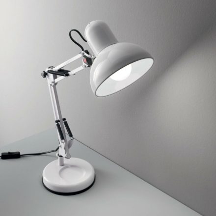 KELLY modern íróasztali lámpa, matt fehér, 1xE27