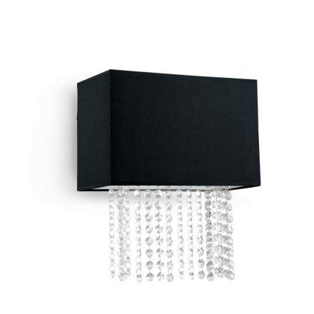 PHOENIX fali lámpa, modern kristály, króm/fekete, 2-es