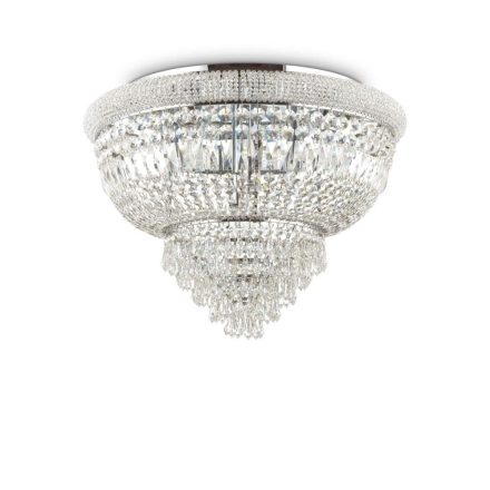 DUBAI klasszikus kristály mennyezeti lámpa, króm, 24-es