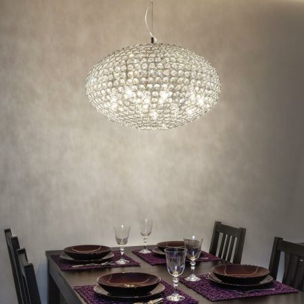 ORION modern kristály függőlámpa, átlátszó, nyolcas