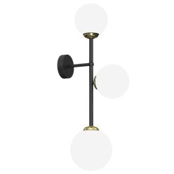 POP fali lámpa, fekete, arany, 120W